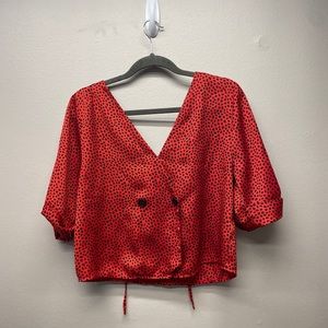 Topshop Crop Button Up